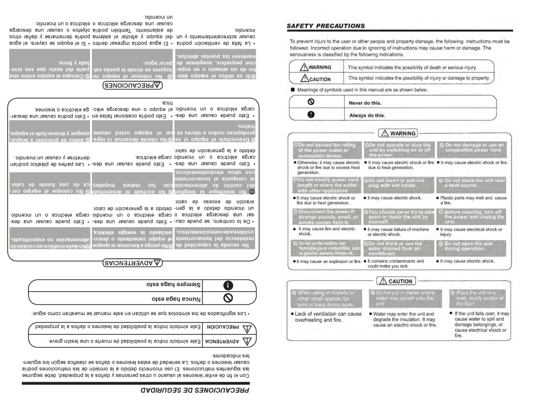 Continental PS78403 user manual Seguridad DE Precauciones 