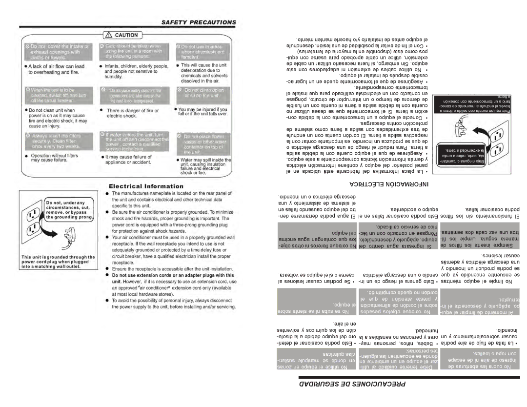 Continental PS78403 user manual Eléctrica Información 