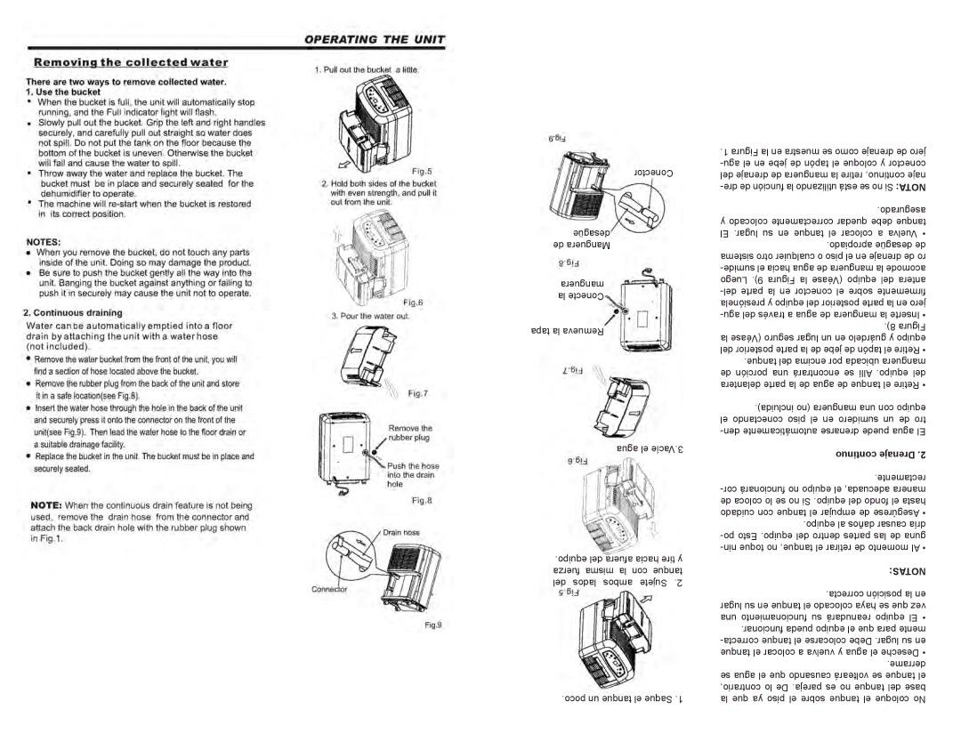 Continental PS78403 user manual Continuo Drenaje, Notas 