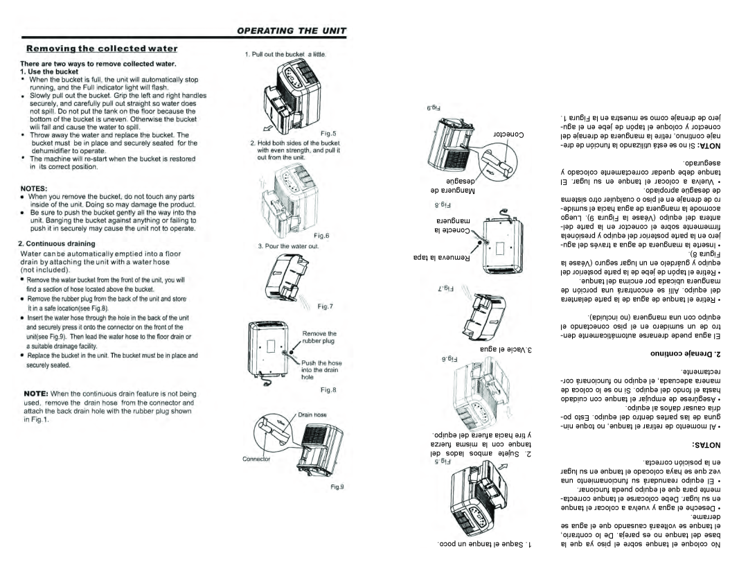Continental PS78403 user manual continuo Drenaje, Notas 