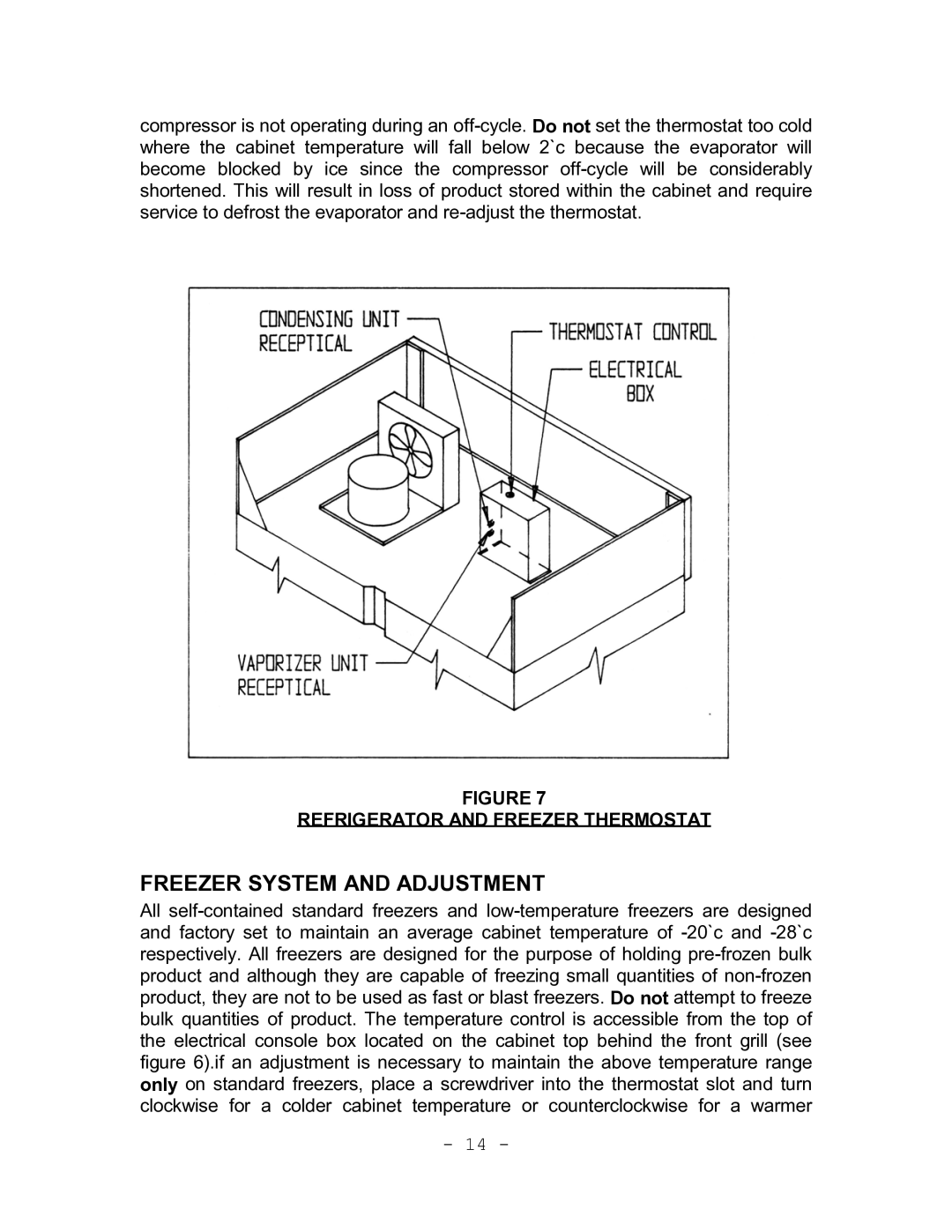 Continental Refrigerator Refrigerators and Freezers instruction manual Freezer System and Adjustment 