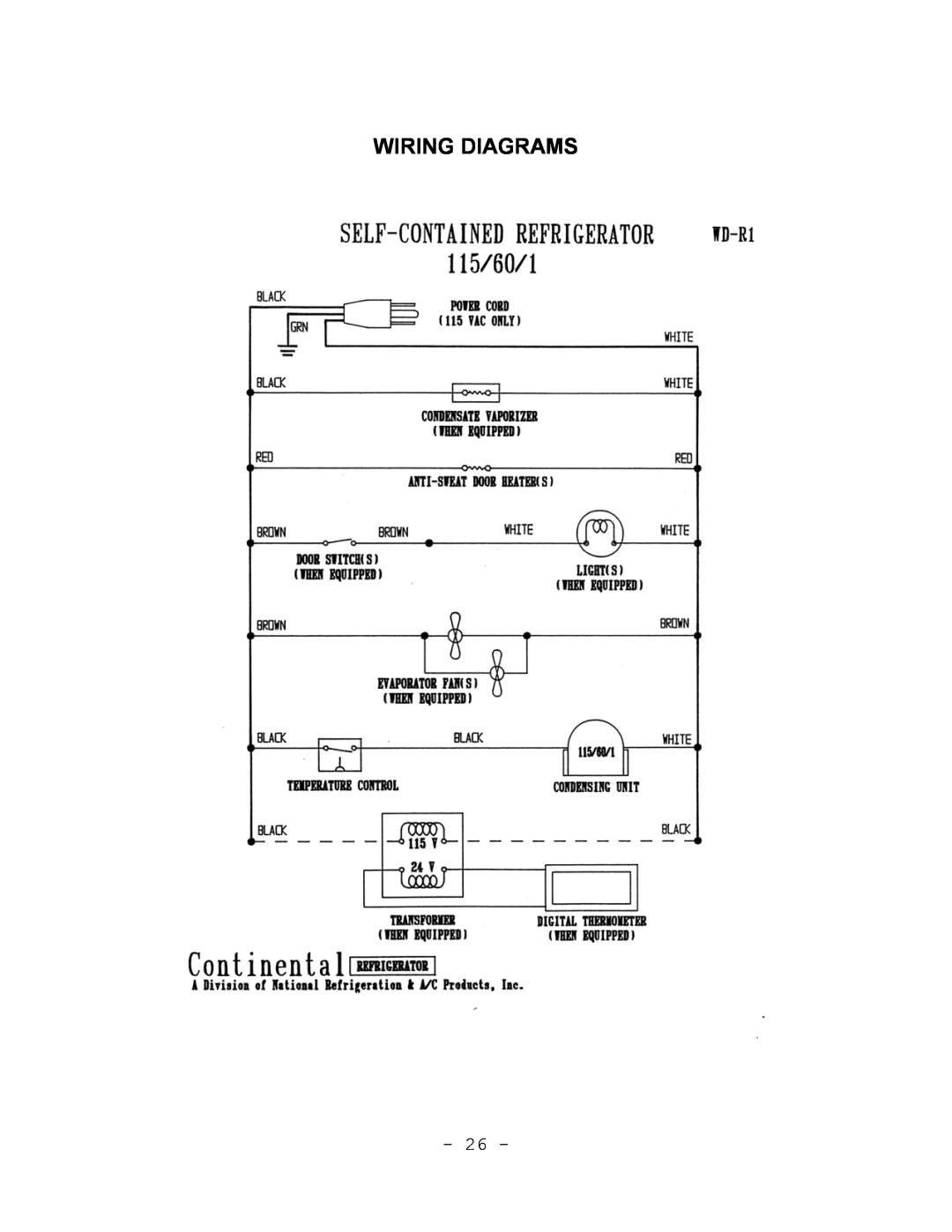 Continental Refrigerator Refrigerators and Freezers instruction manual Wiring Diagrams 