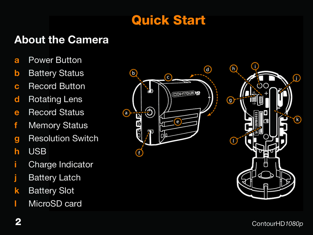 Contour CHD1080p, ContourHD1080p manual Quick Start 