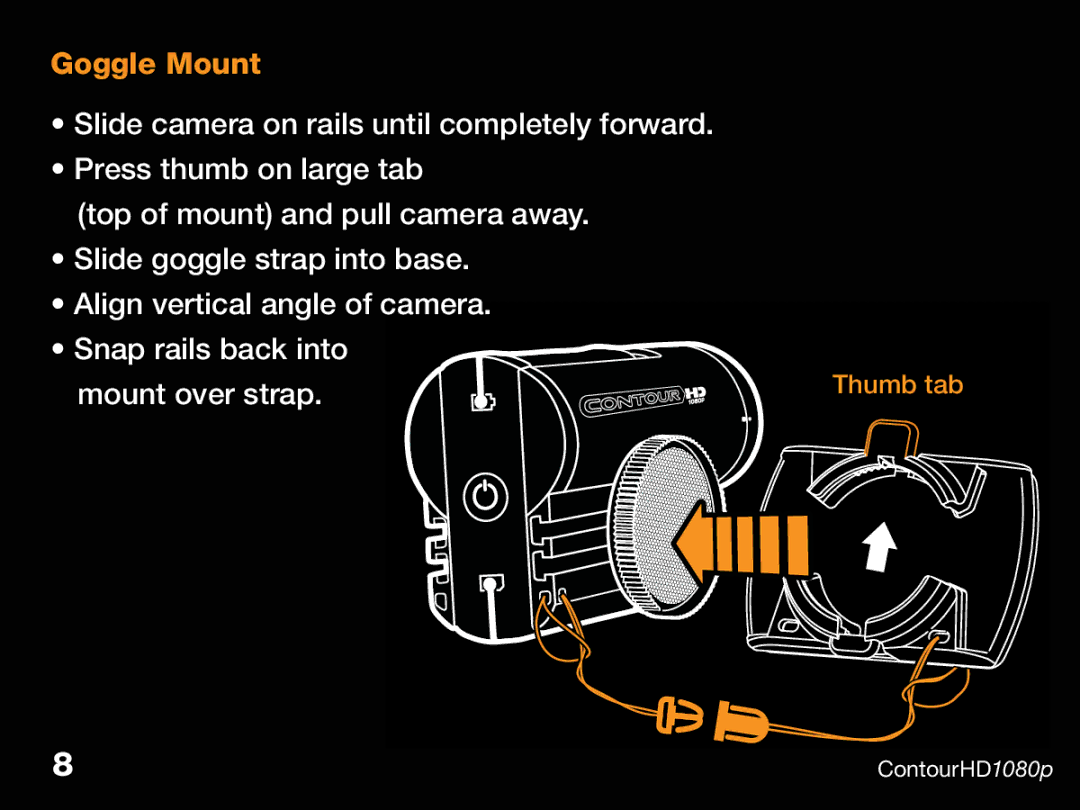 Contour CHD1080p, ContourHD1080p manual Goggle Mount 