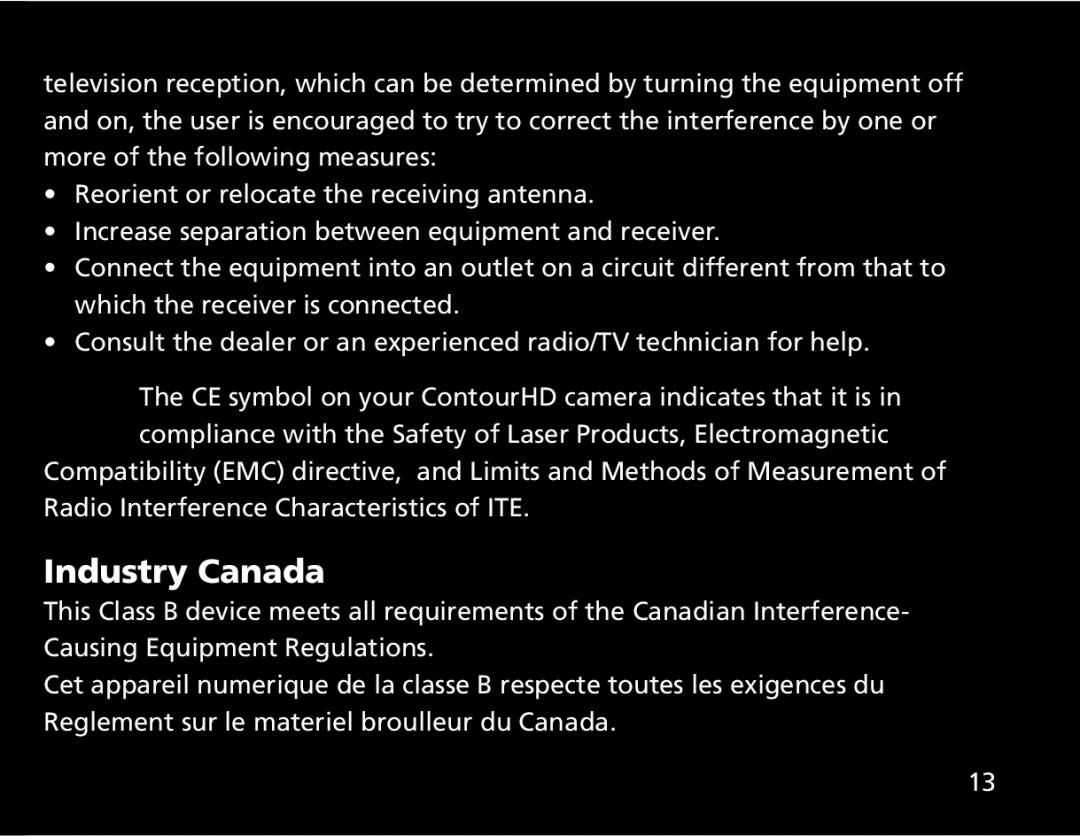 Contour ContourHD manual Industry Canada 