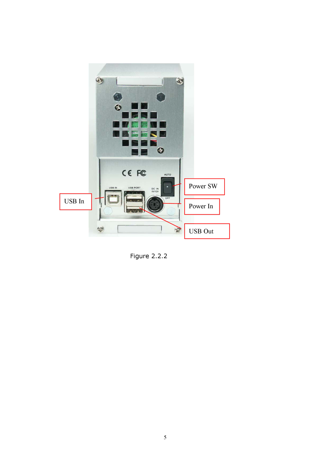 Cool Gear USBG-410B user manual USB Power SW USB Out 