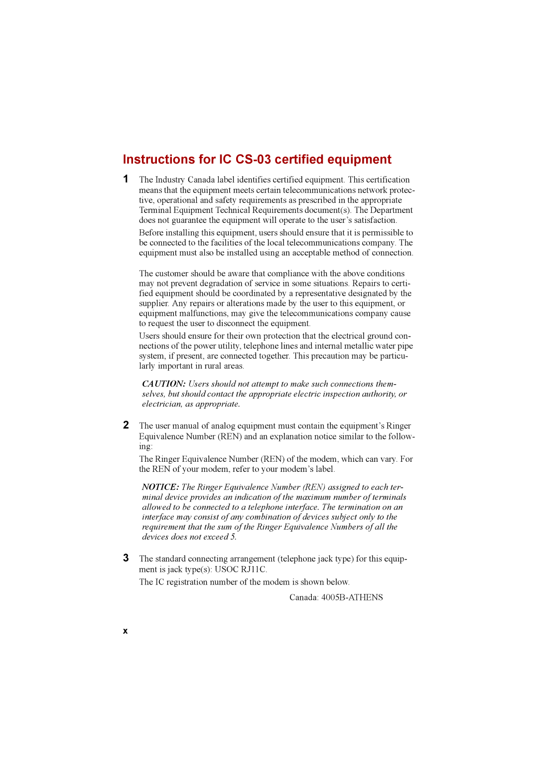 Cool-Lux A100 manual Instructions for IC CS-03 certified equipment 