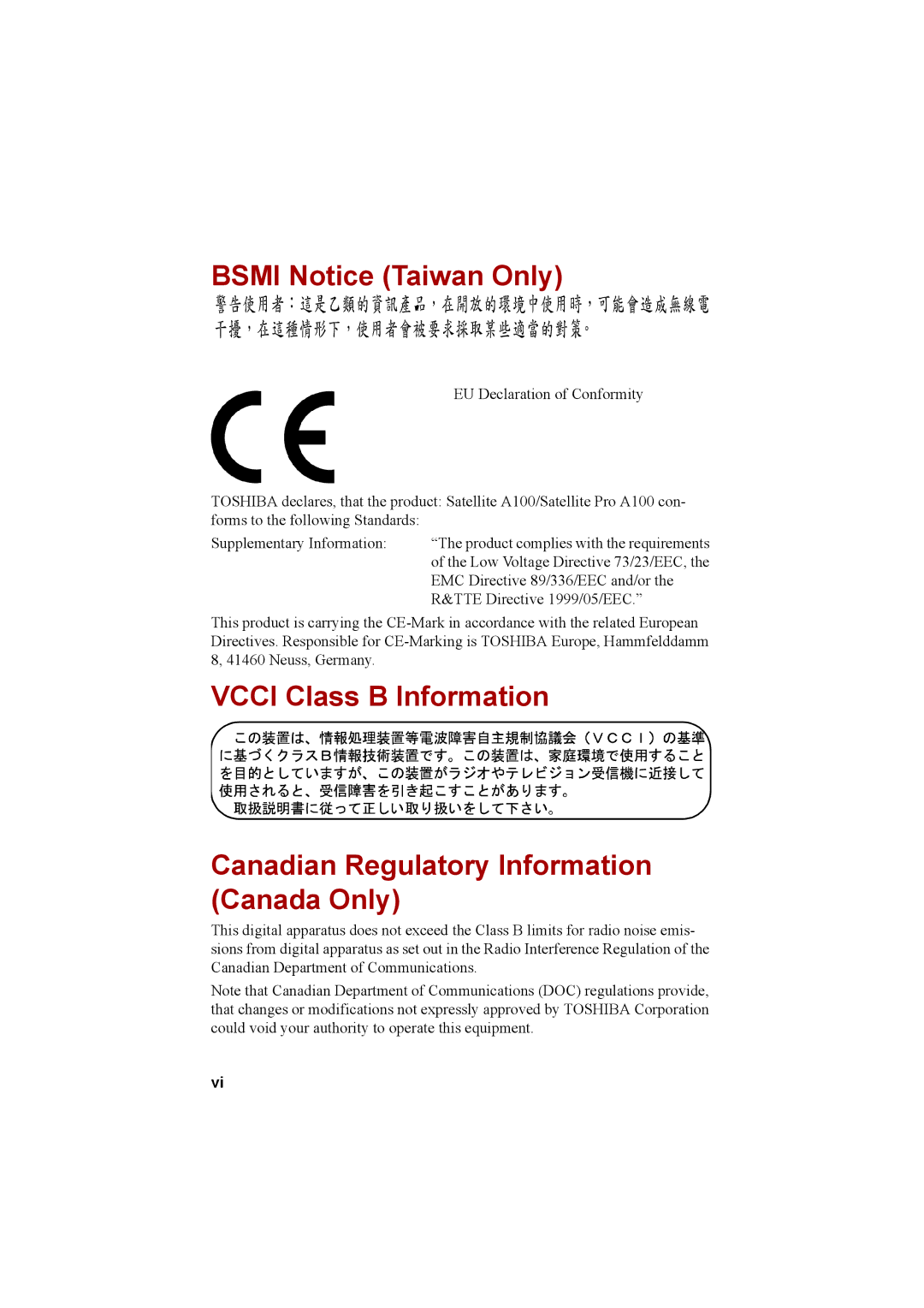 Cool-Lux A100 manual Bsmi Notice Taiwan Only 