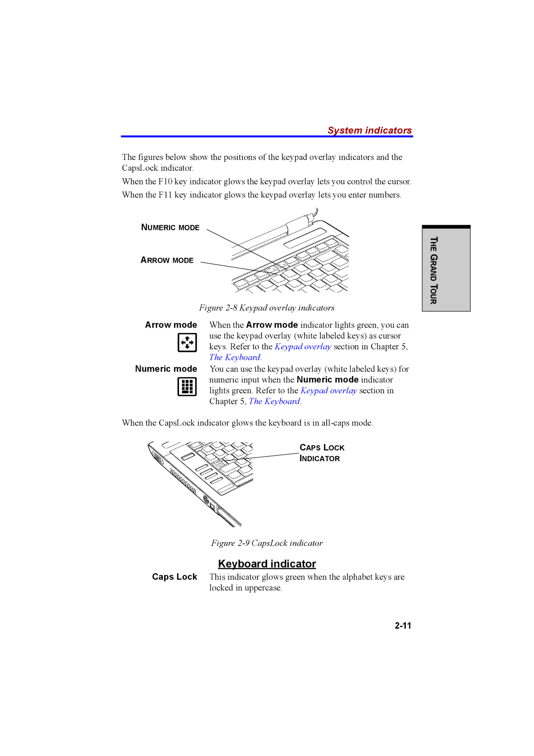 Cool-Lux A100 manual Keyboard indicator, System indicators 