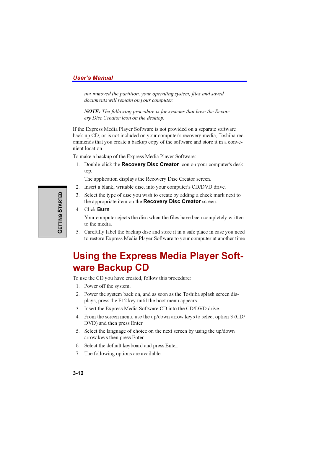 Cool-Lux A100 manual Using the Express Media Player Soft- ware Backup CD 