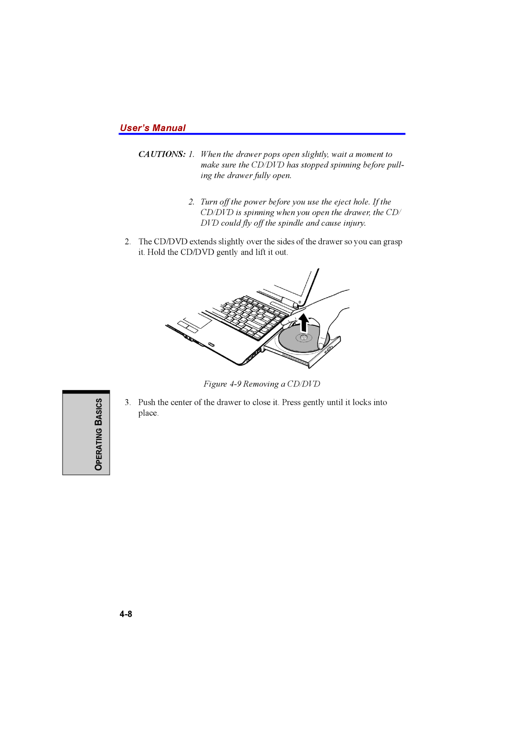 Cool-Lux A100 manual Removing a CD/DVD 