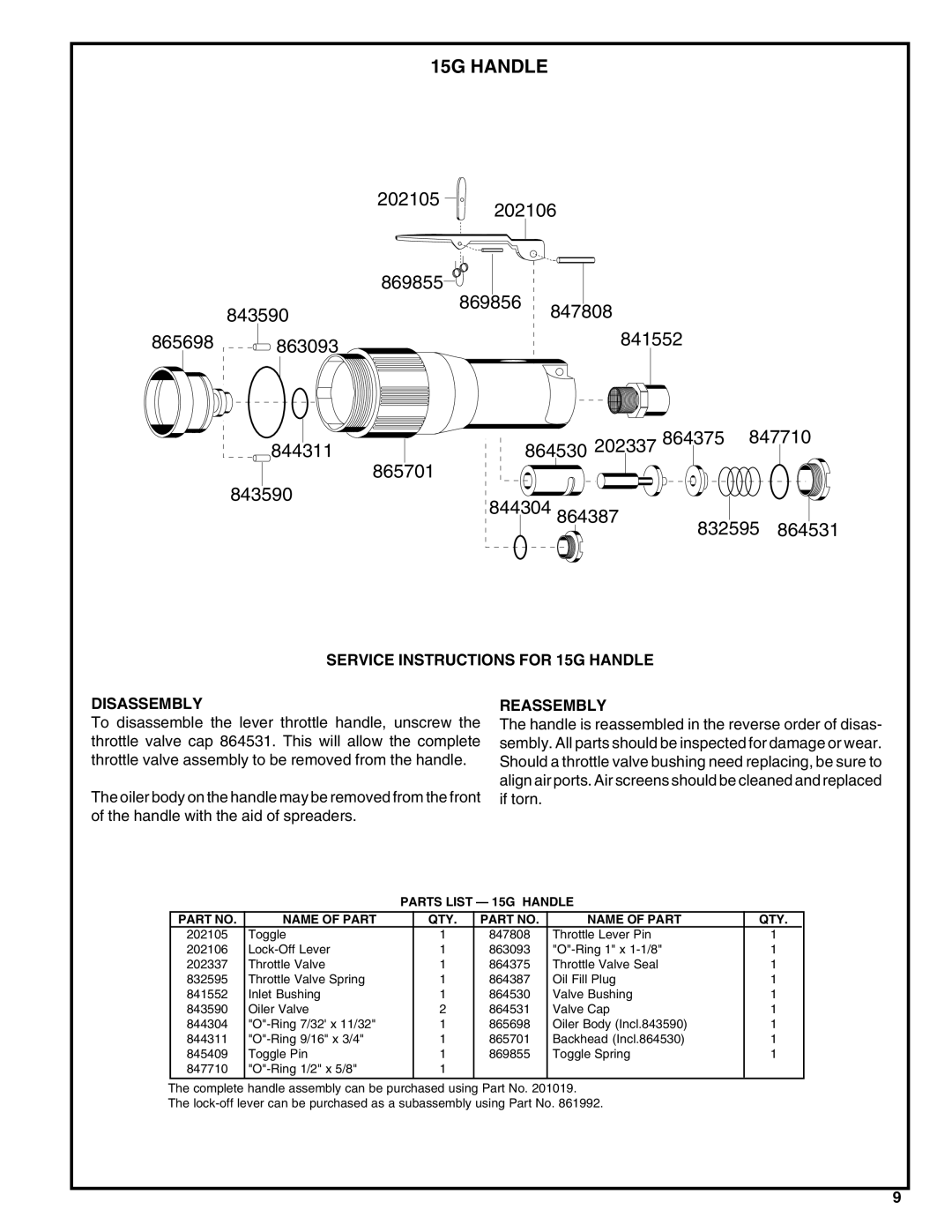 Cooper Bussmann 15G Series service manual Service Instructions for 15G Handle Disassembly 