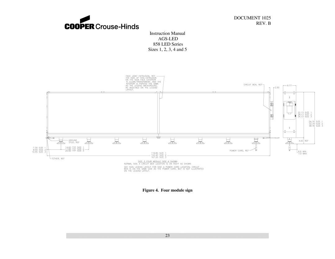 Cooper Bussmann 858 instruction manual Four module sign 