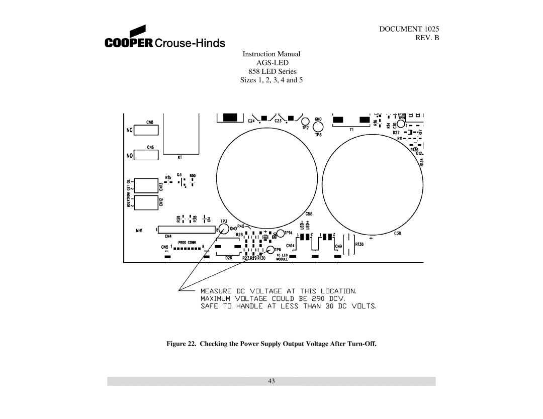 Cooper Bussmann 858 instruction manual Documment REV. B AGS-LED 