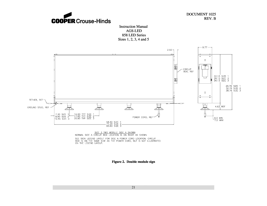 Cooper Bussmann instruction manual Instruction Manual AGS-LED 858 LED Series, Sizes 1, 2, 3, 4 and, DOCUMENT 1025 REV. B 