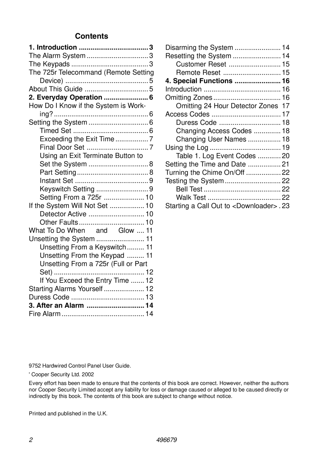 Cooper Bussmann 9752 manual Contents 