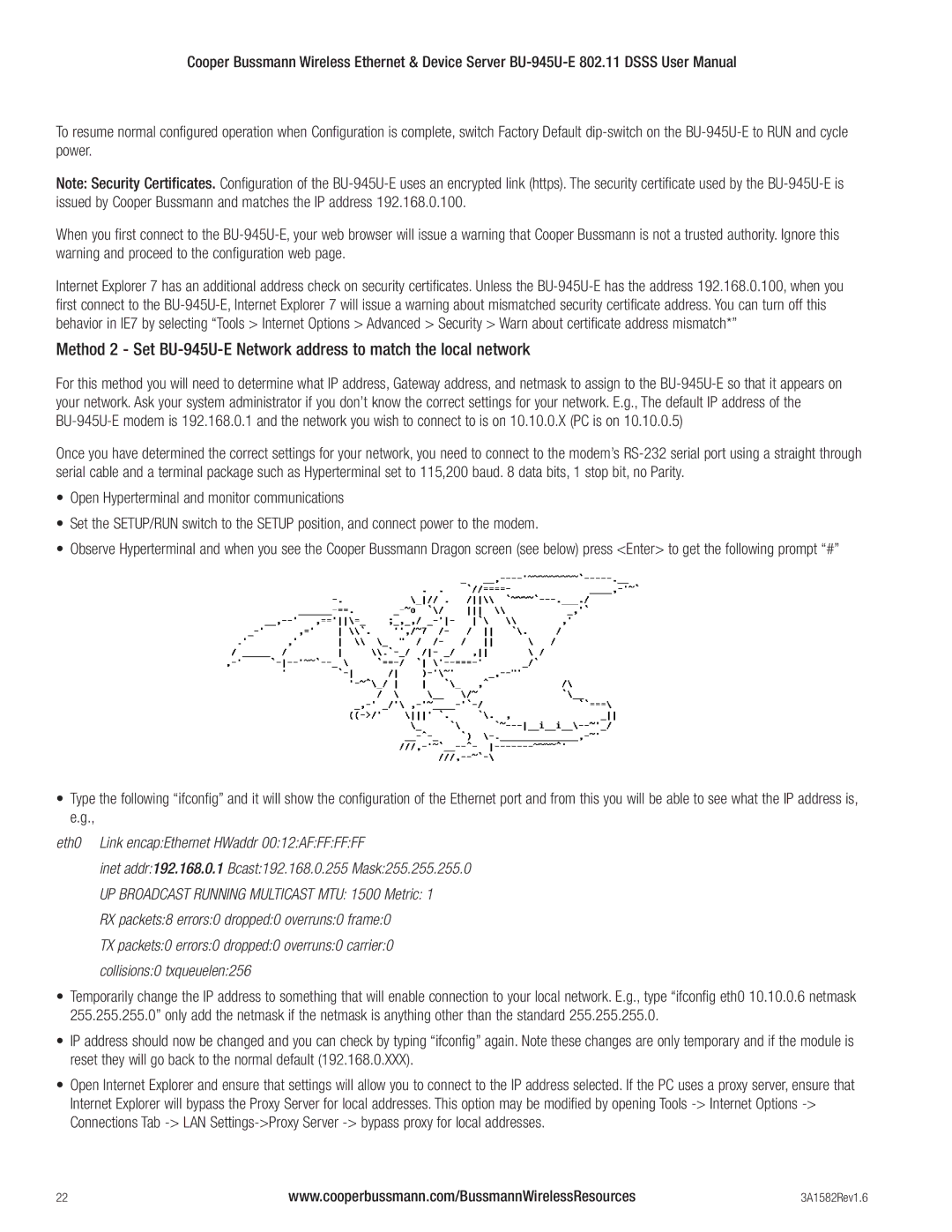 Cooper Bussmann BU-945U-E 802.11 DSSS user manual 3A1582Rev1.6 
