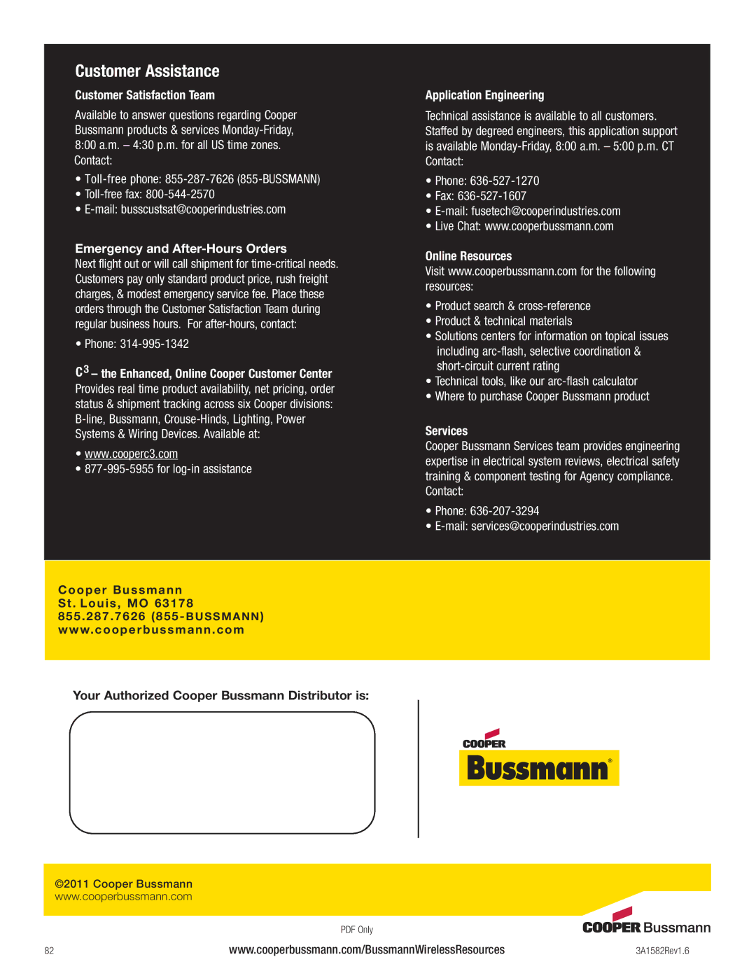 Cooper Bussmann BU-945U-E 802.11 DSSS user manual Customer Assistance 