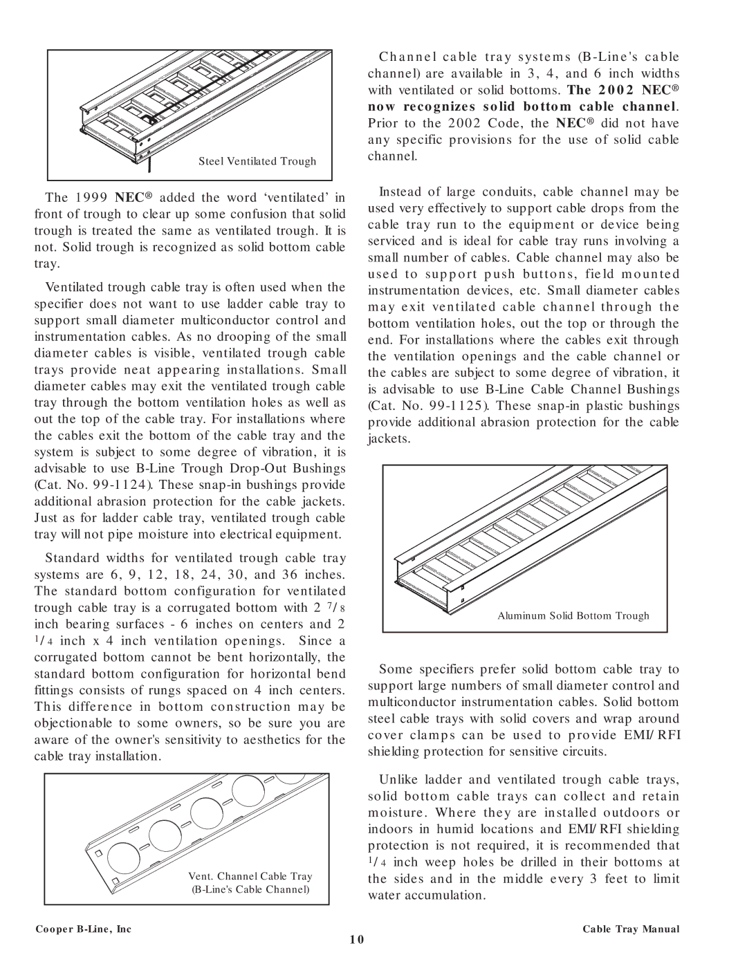 Cooper Bussmann CT02MAN manual Steel Ventilated Trough 