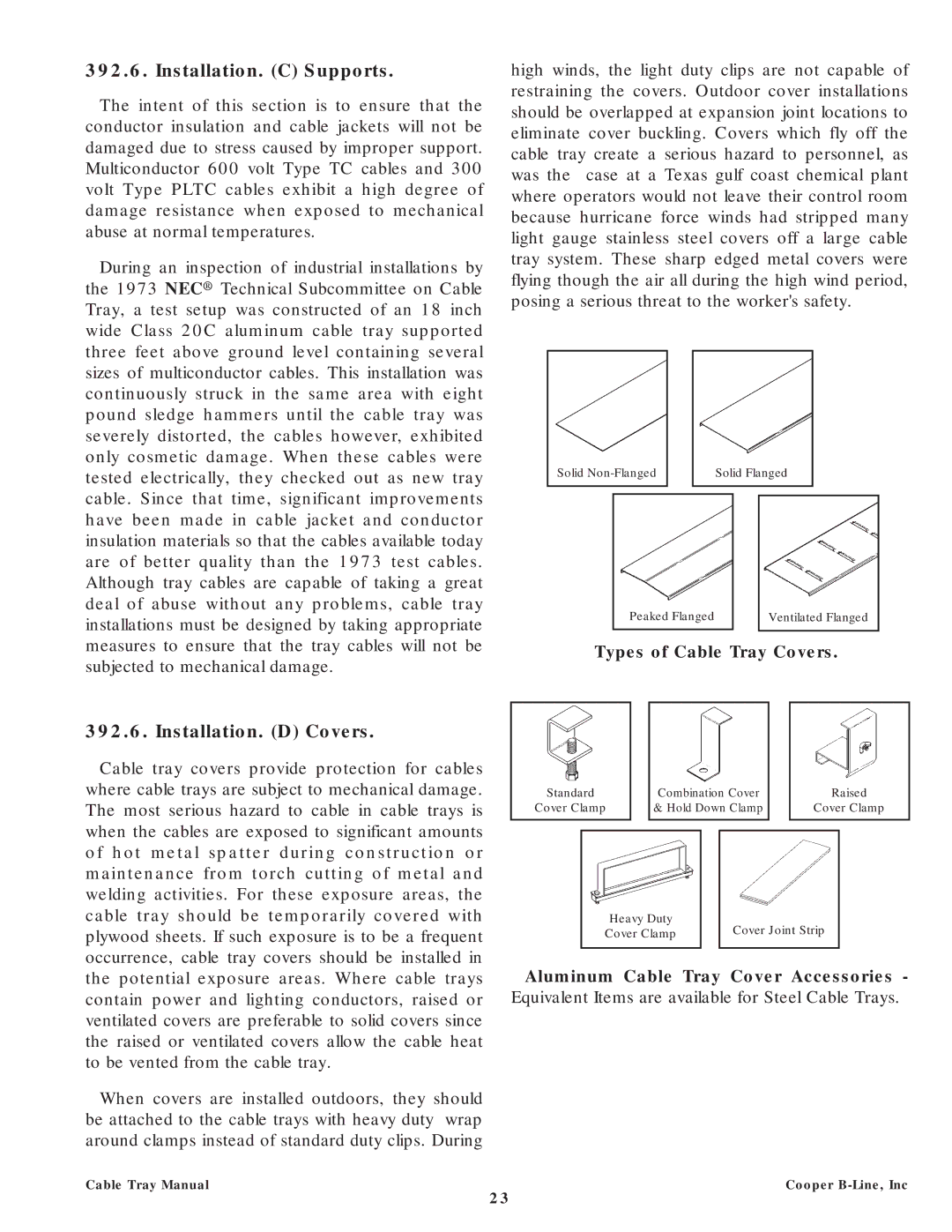 Cooper Bussmann CT02MAN manual Installation. C Supports, Installation. D Covers 