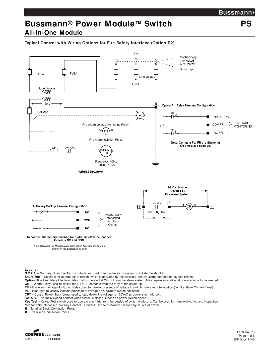 Cooper Bussmann PS manual Bussmann Power Module Switch 