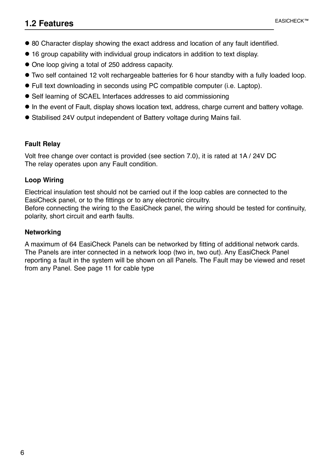 Cooper Lighting 1001 installation instructions Features, Fault Relay, Loop Wiring, Networking 