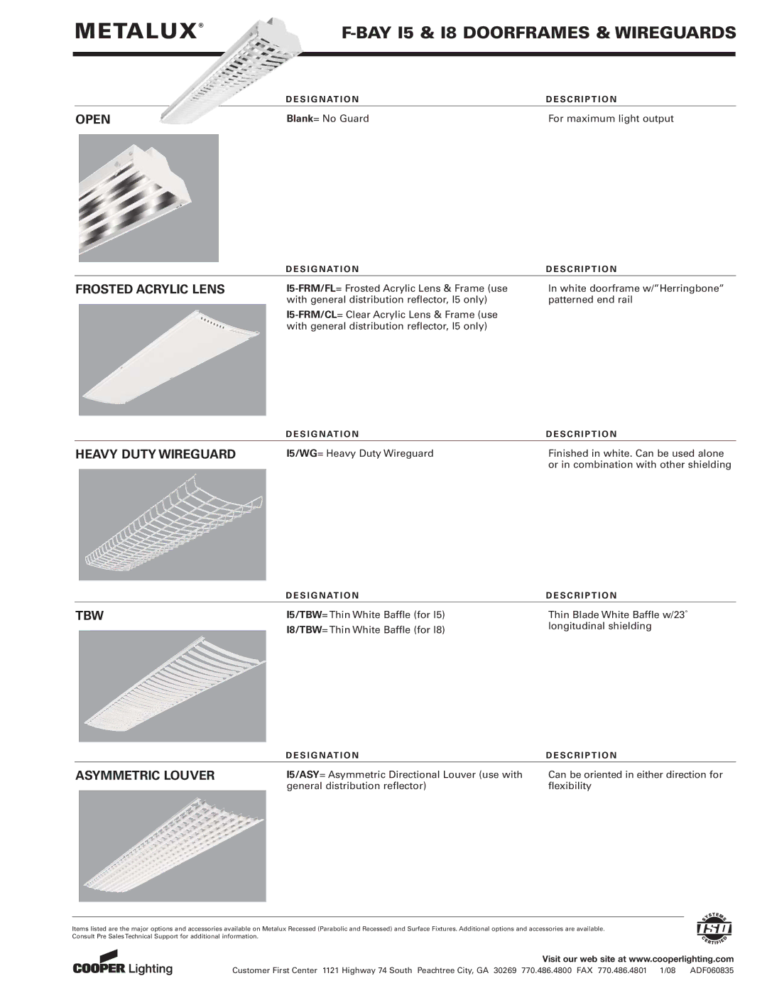 Cooper Lighting 15/ASY, 18/TBW, 15/WG, 15/TBW, I5-FRM/FL, I5-FRM/CL manual BAY I5 & I8 Doorframes & Wireguards 