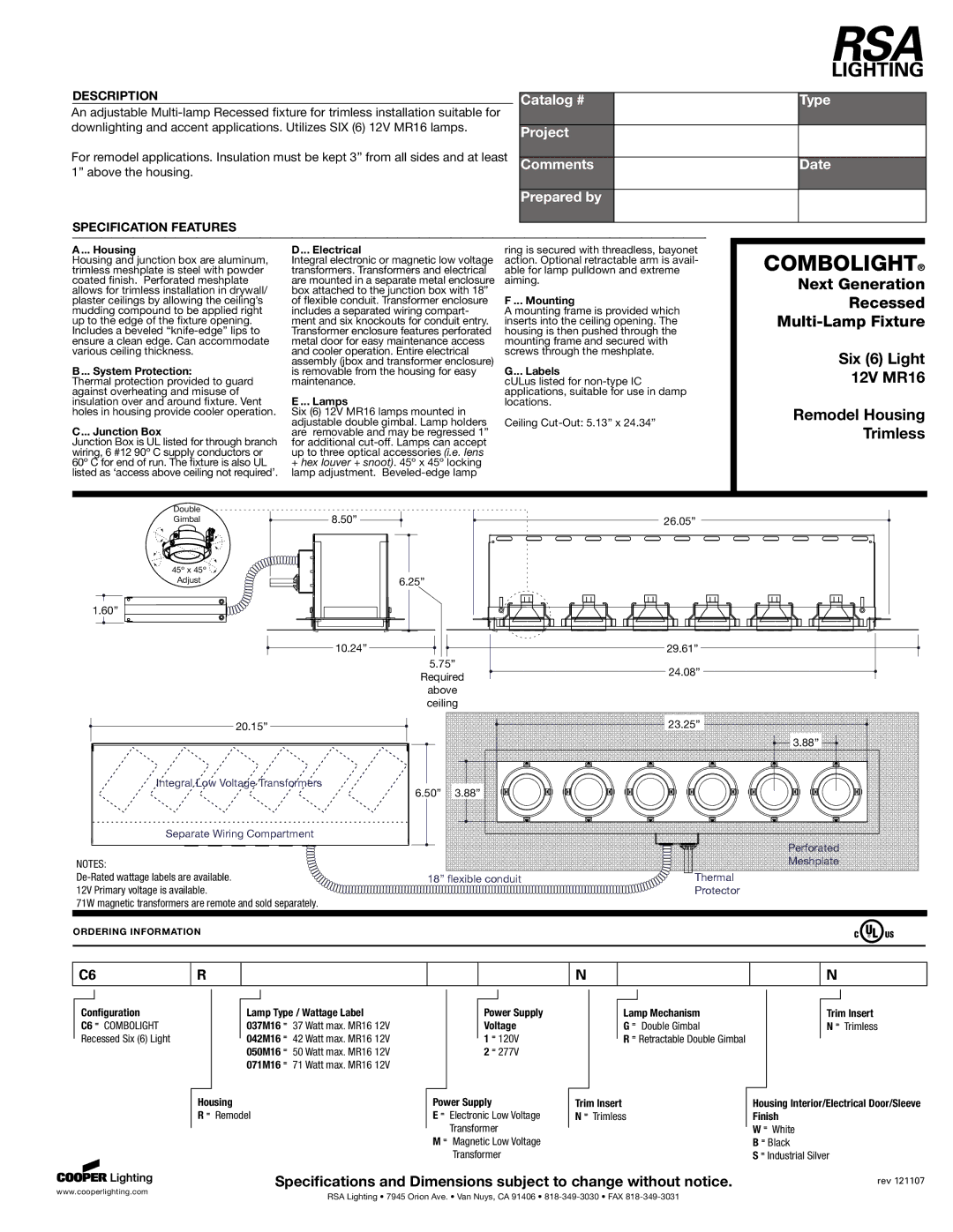 Cooper Lighting 300DCS specifications Housing, System Protection, Junction Box, Electrical, Lamps, Mounting, Labels 