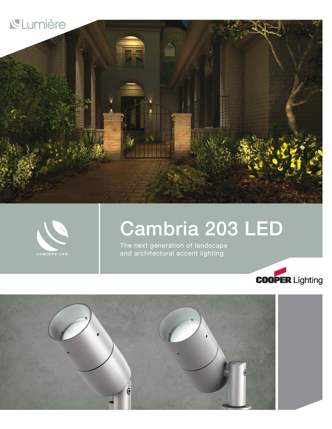 Cooper Lighting manual Cambria 203 LED, L U M I È R E L E D 