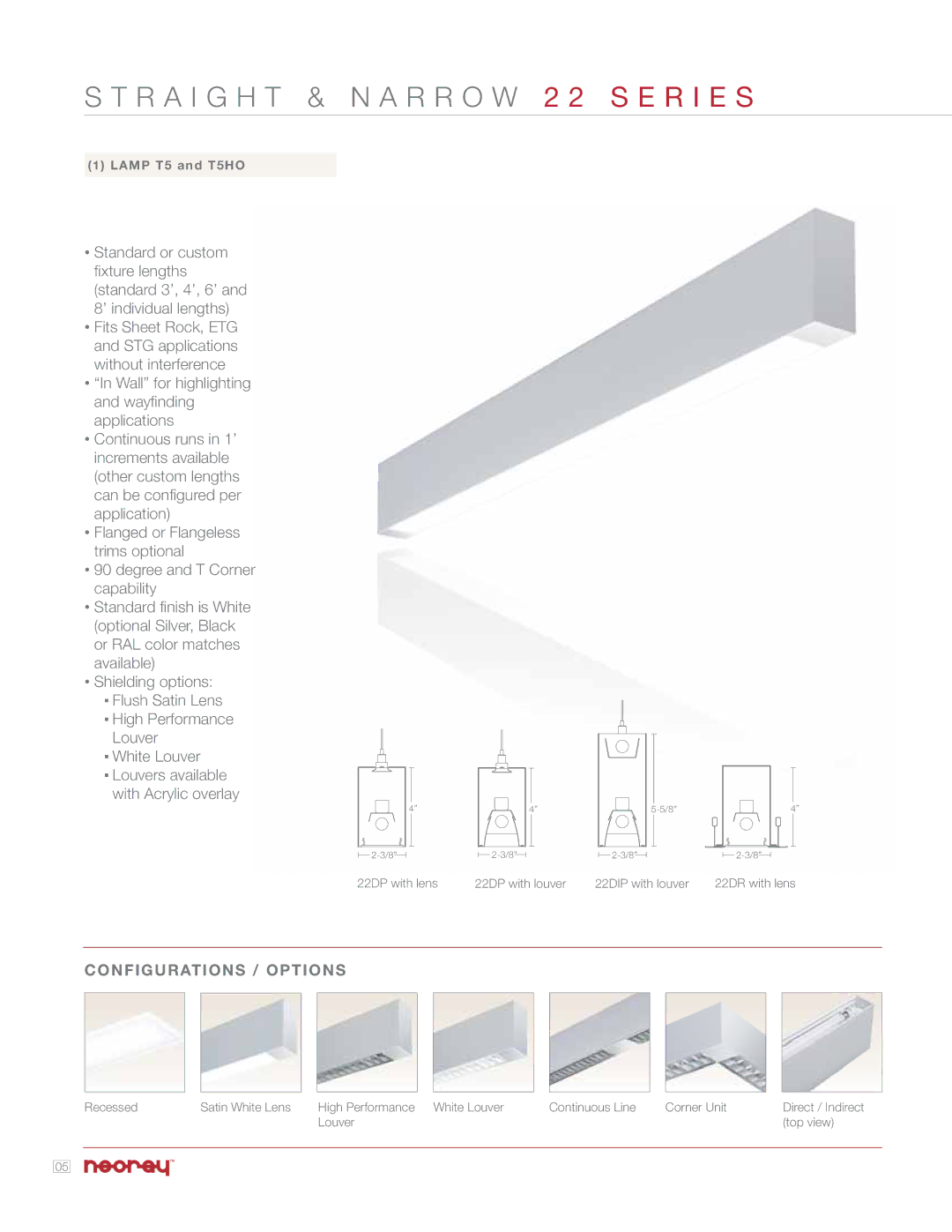 Cooper Lighting 23X manual R a I G H T & N a R R O W 2 2 S E R I E S, Configurations / Options 