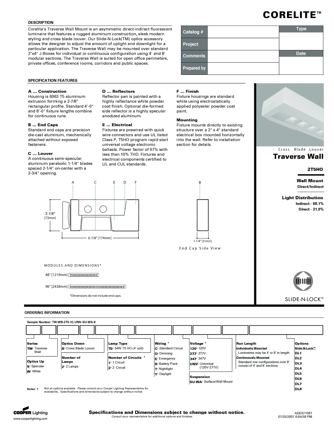 Cooper Lighting 2T5HO specifications Construction, End Caps, Louver, Reflectors, Electrical, Finish, Mounting 