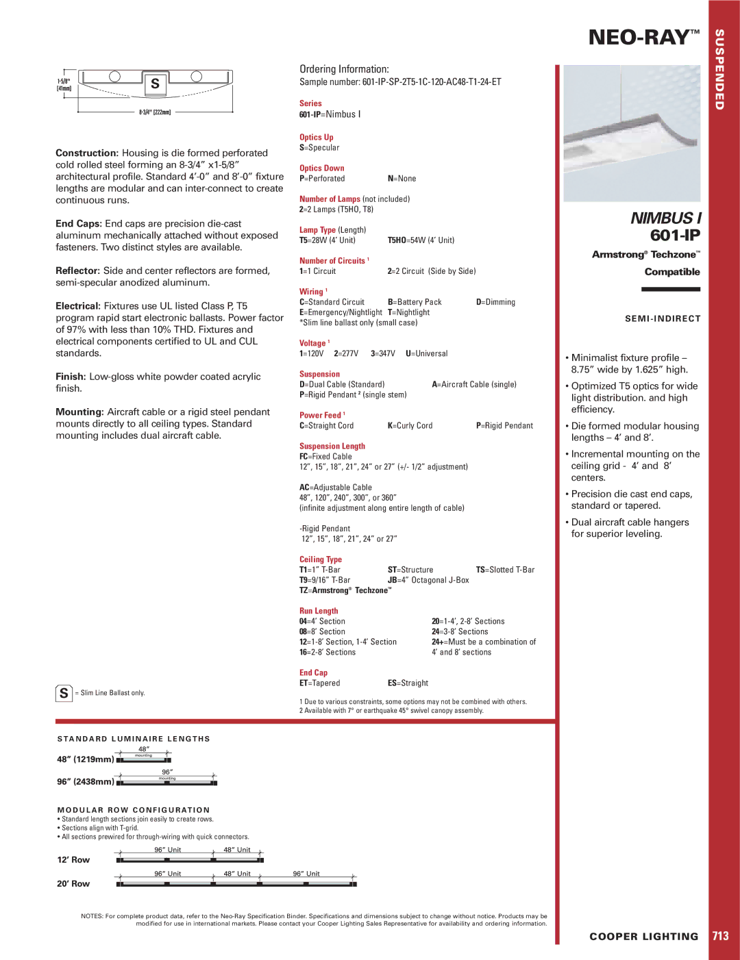 Cooper Lighting 601-IP specifications Series, Optics Up, Optics Down, Lamp Type Length, Number of Circuits, Wiring 