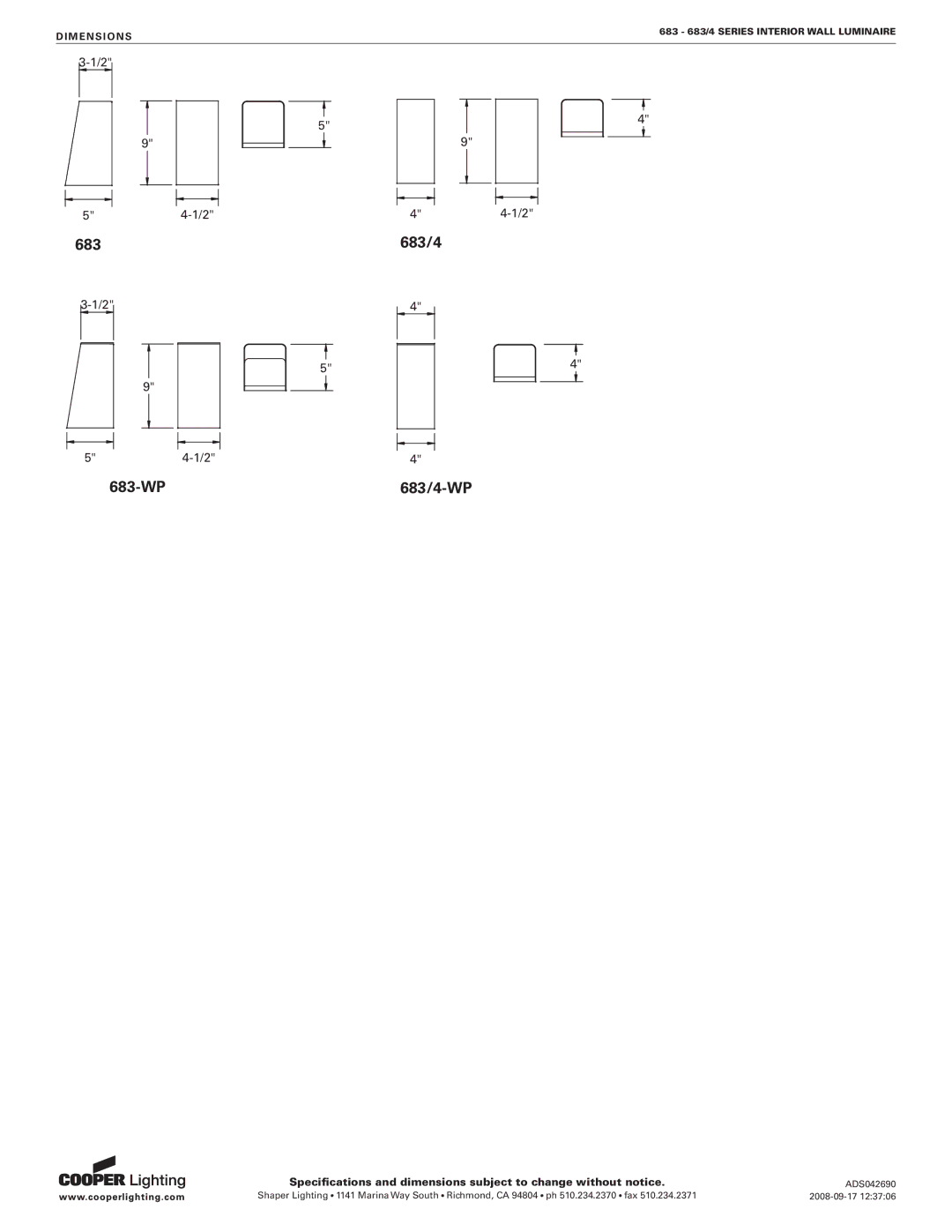 Cooper Lighting 683 & specifications 