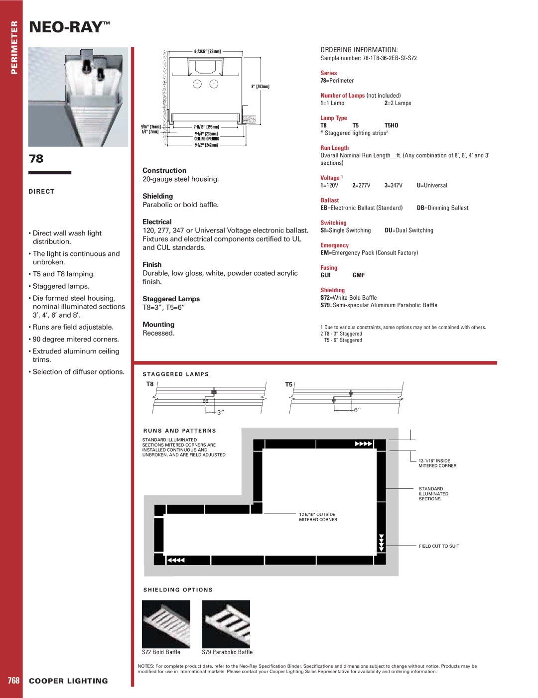 Cooper Lighting 78 specifications Neo-Ray 