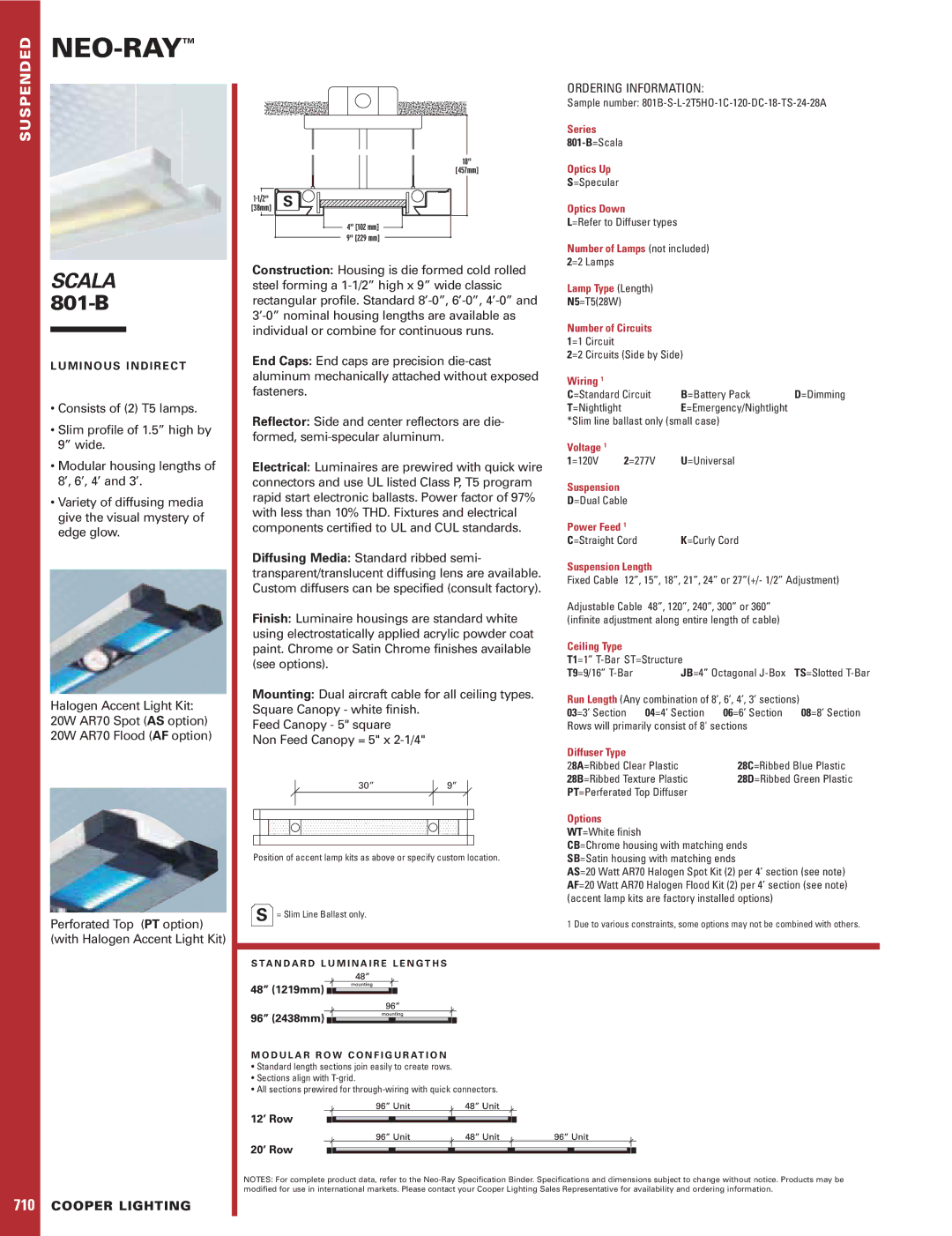 Cooper Lighting 801-B specifications Series, Optics Up, Optics Down, Number of Circuits, Wiring, Voltage, Power Feed 