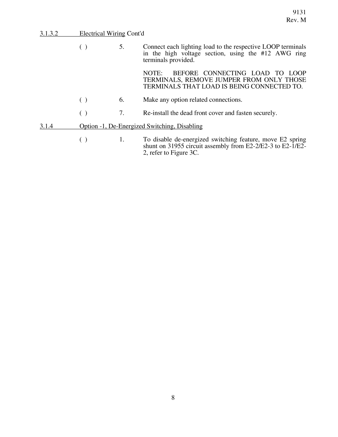 Cooper Lighting 84700 TERMINALS, Remove Jumper from only Those, Terminals That Load is Being Connected to 