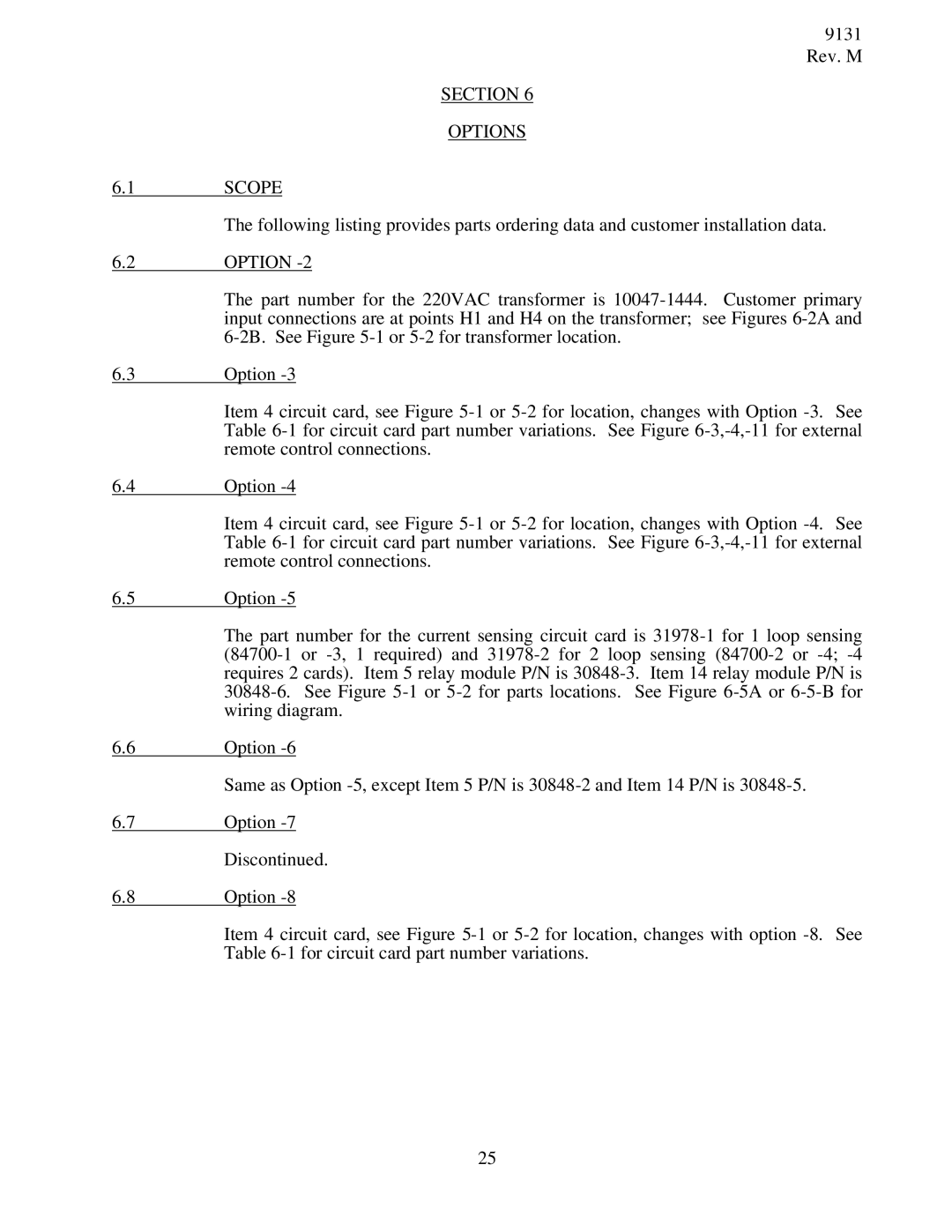 Cooper Lighting 84700 instruction manual Section Options Scope 