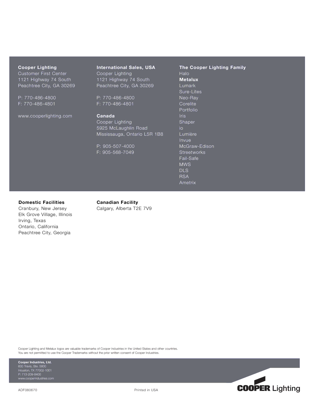 Cooper Lighting Accord Series manual Metalux 