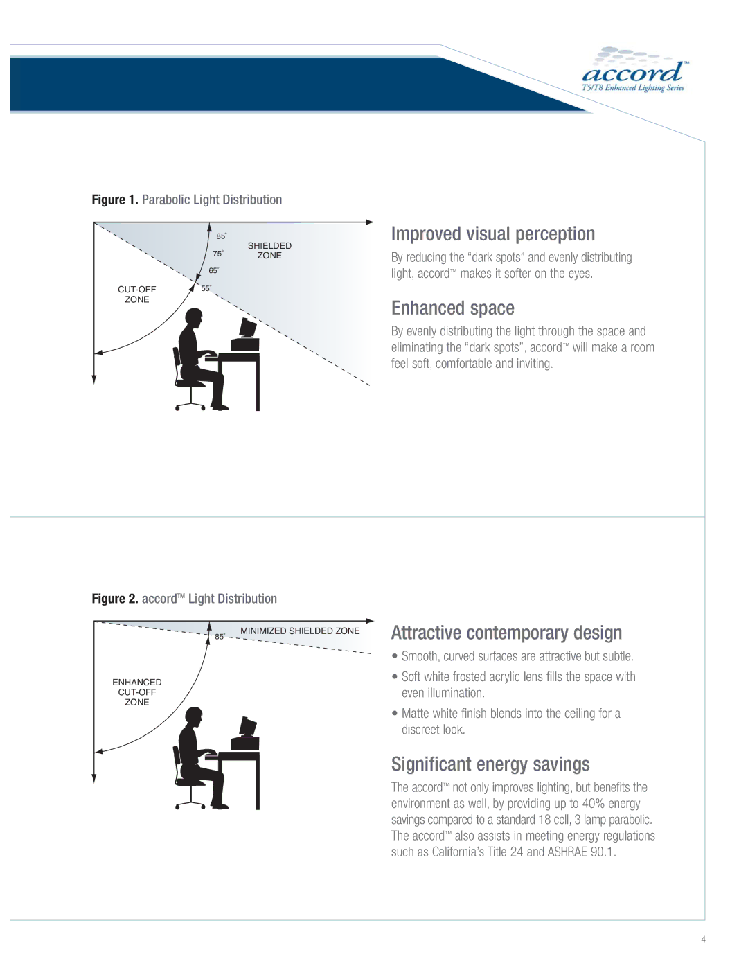 Cooper Lighting Accord Series manual Improved visual perception, Attractive contemporary design, Significant energy savings 