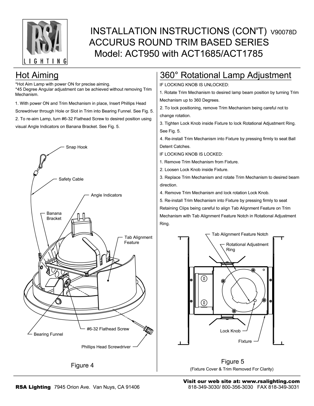 Cooper Lighting ACT1785 manual 