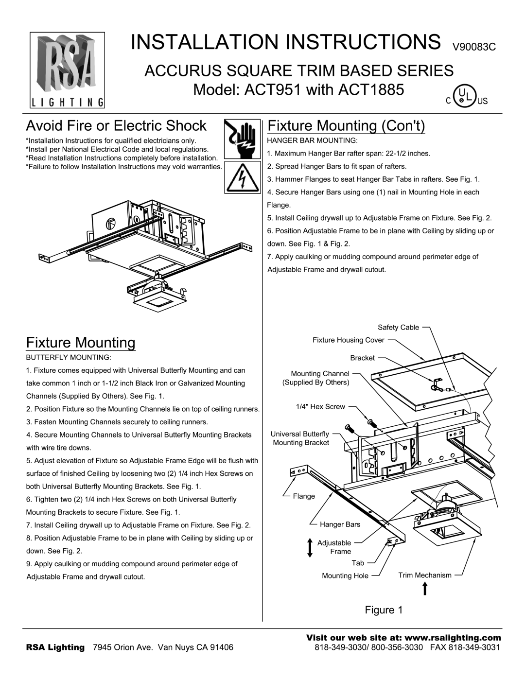 Cooper Lighting ACT1885 manual 