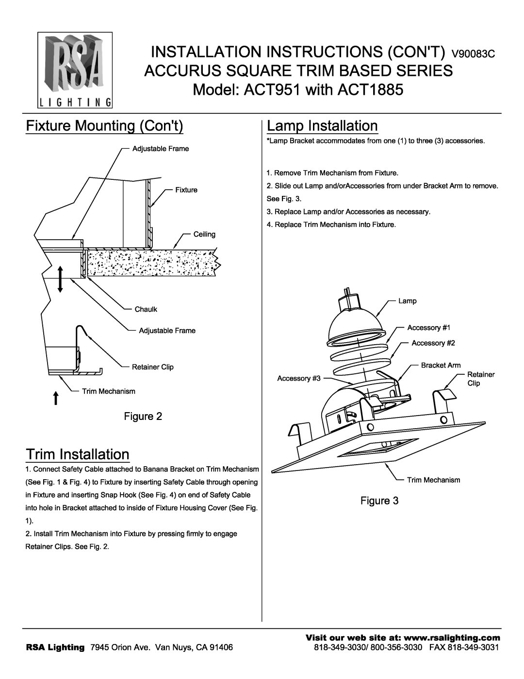 Cooper Lighting ACT1885 manual 