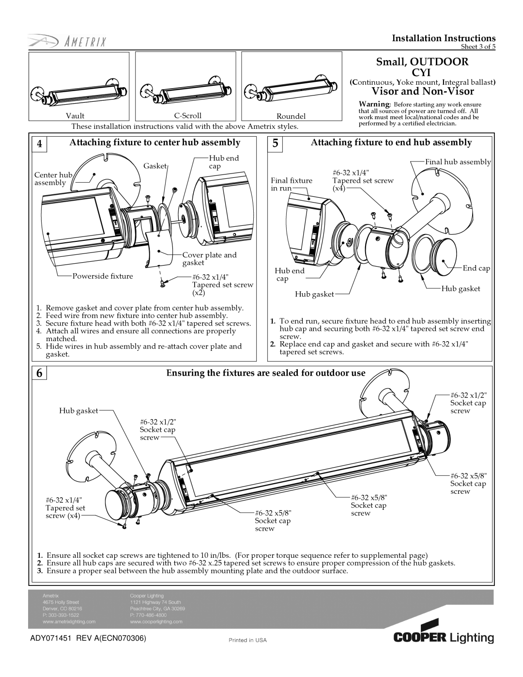 Cooper Lighting ADY071451 manual Cyi 