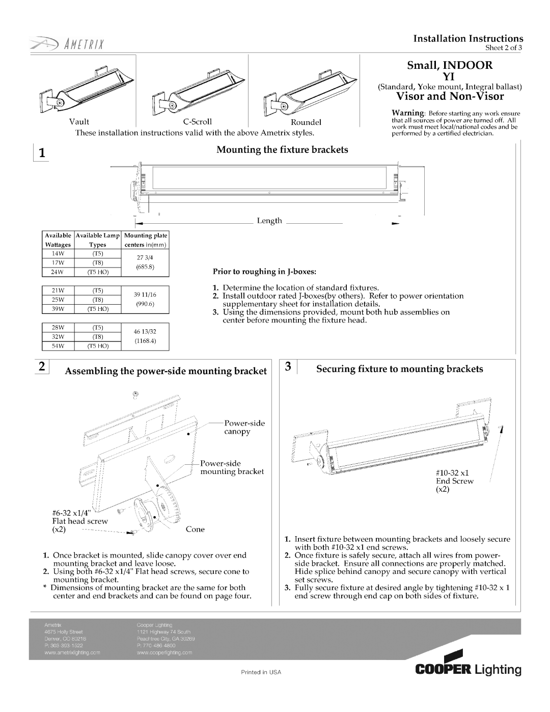 Cooper Lighting ADY071452 manual 