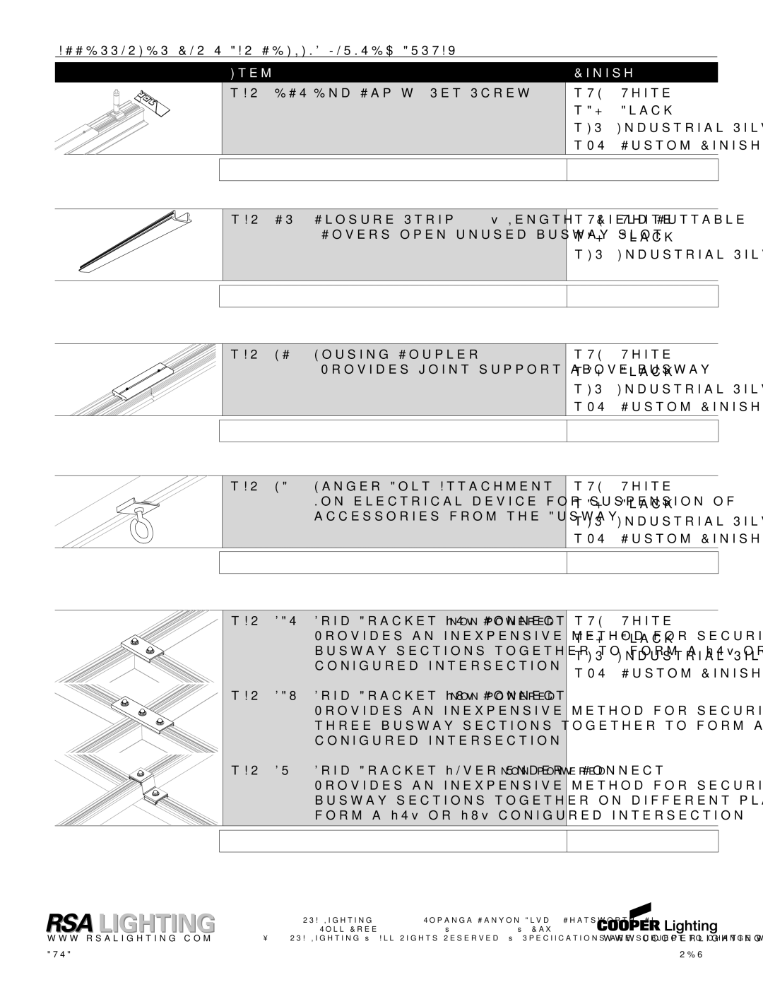 Cooper Lighting AR60T specifications Accessories for T-BAR Ceiling Mounted Busway, AR60ECT 