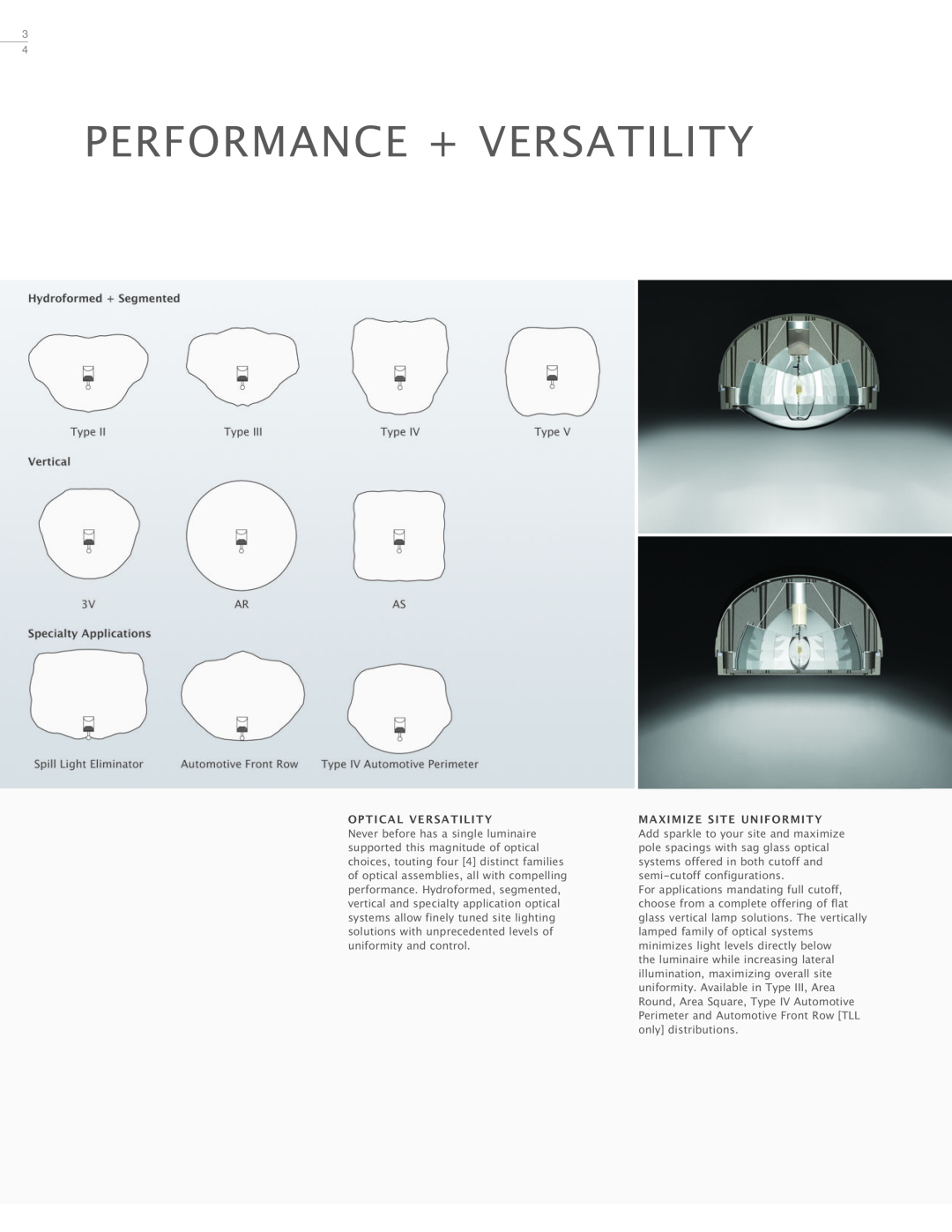Cooper Lighting Architectural Area Luminaire Performance + Versatility, Optical Versatility, Maximize Site Uniformity 