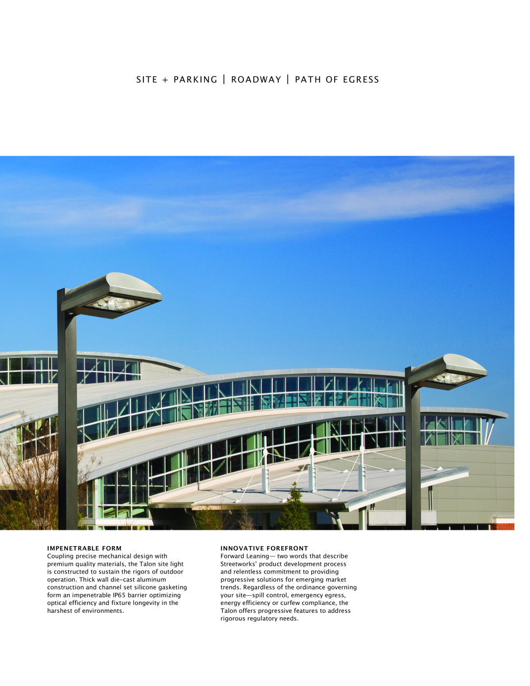 Cooper Lighting Area Luminaire manual Site + Parking | Roadway | Path Of Egress, Impenetrable Form, Innovative Forefront 