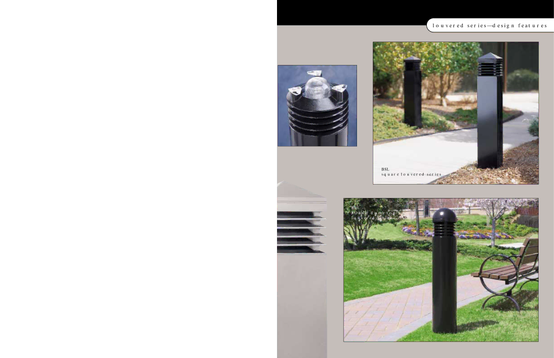 Cooper Lighting Bollard Series manual BRL Round Dome TOP Louvered Series 