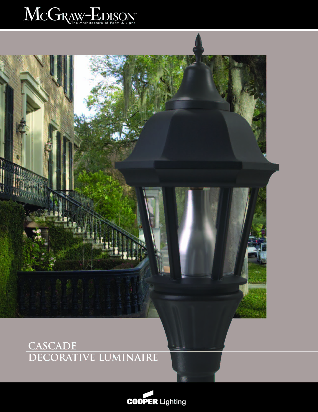 Cooper Lighting manual Cascade Decorative Luminaire 