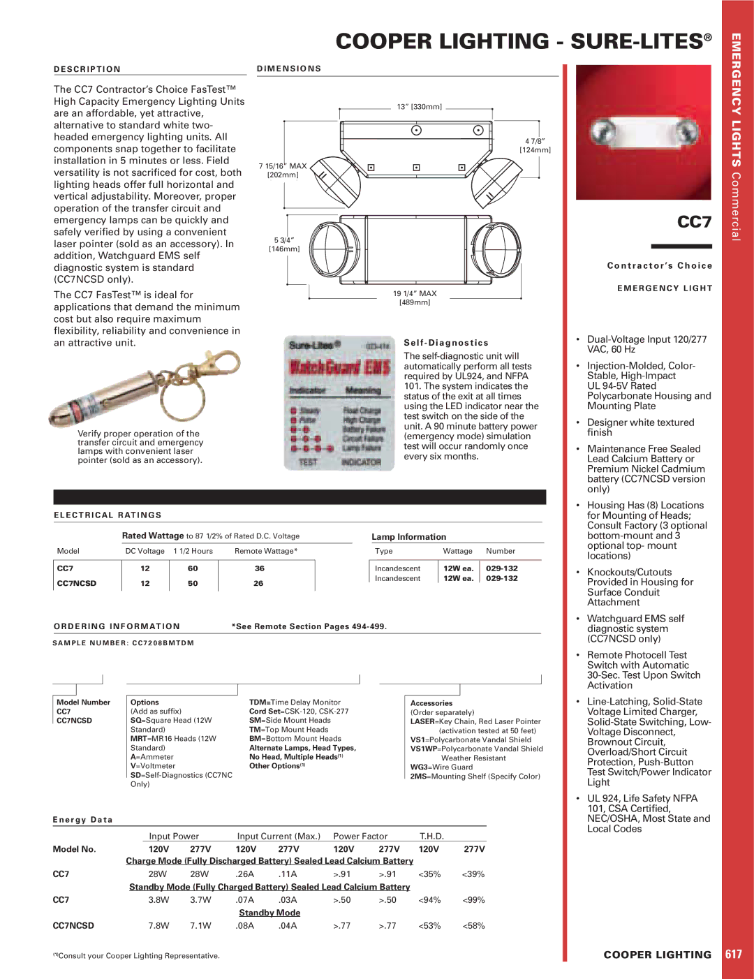 Cooper Lighting CC7 dimensions Cooper Lighting SURE-LITES, Lights Commercial 